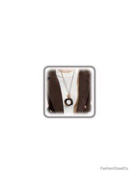 Boho Long Leather Necklace Big Black Pendant Acrylic Geometric Statement Cord